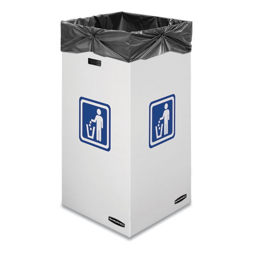 Image of Waste and Recycling Bin, 50 gal, White, 10/Carton
