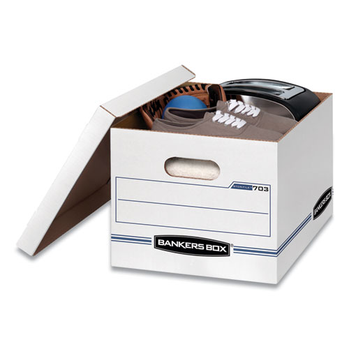 Image of Bankers Box® Stor/File Basic-Duty Storage Boxes, Letter/Legal Files, 12" X 16.25" X 10.5", White, 20/Carton