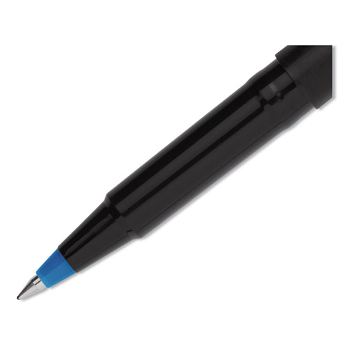 STICK ROLLER BALL PEN, MICRO 0.5MM, BLUE INK, BLACK BARREL, 72/PACK
