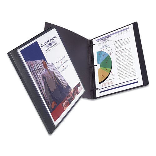 Image of Lay Flat View Report Cover, Flexible Fastener, 0.5" Capacity, 8.5 x 11, Clear/Gray