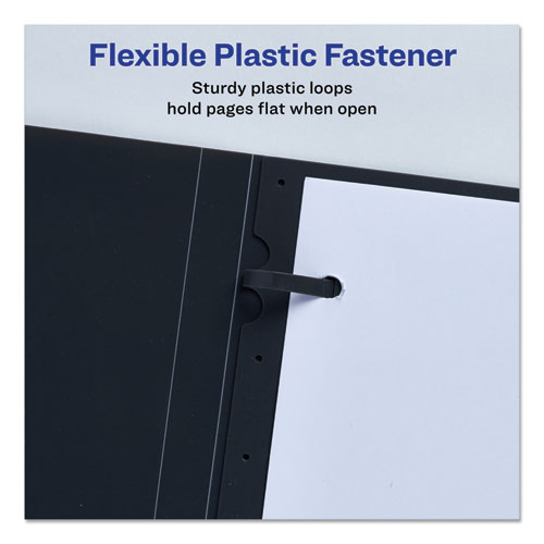 Image of Lay Flat View Report Cover, Flexible Fastener, 0.5" Capacity, 8.5 x 11, Clear/Gray