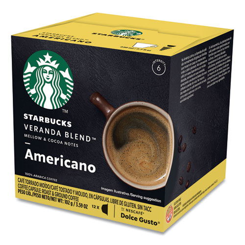 STARBUCKS COFFEE CAPSULES, VERANDA BLEND, 12/BOX