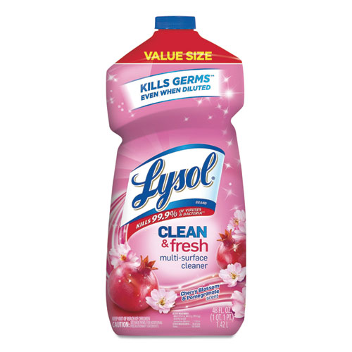 CLEAN AND FRESH MULTI-SURFACE CLEANER, CHERRY BLOSSOM AND POMEGRANATE, 48 OZ BOTTLE, 9/CARTON