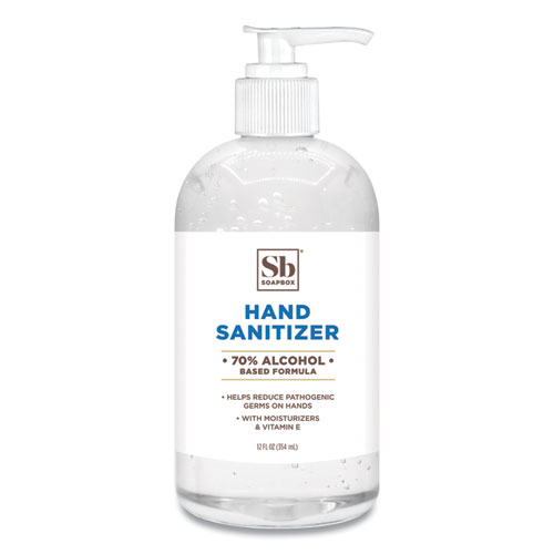 Soapbox 70% Alcohol Scented Gel Hand Sanitizer, 2 oz Flip-Top Bottle, Citrus Scent, 24/Carton