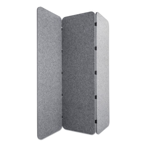 CONCERTINA FOLDABLE SOUND REDUCING ROOM DIVIDER PRIVACY SCREEN, 70 X 1 X 70, POLYESTER, GRAY