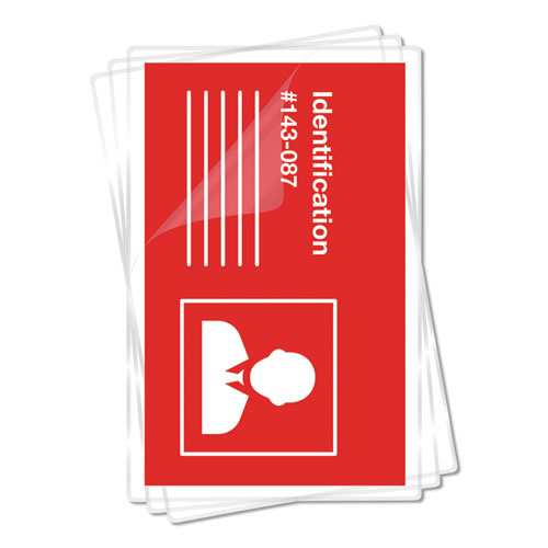 Image of Laminating Pouches, 5 mil, 3.88" x 2.63", Gloss Clear, 100/Pack
