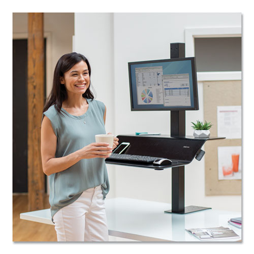 Image of Fellowes® Lotus Ve Sit-Stand Workstation, 29" X 28.5" X 27.5" To 42.5", Black