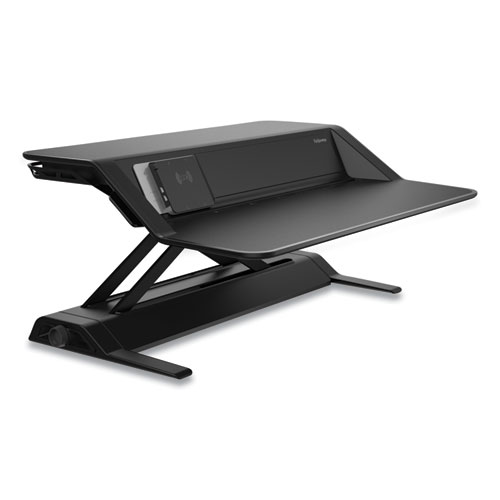 Image of Fellowes® Lotus Dx Sit-Stand Workstation, 32.75" X 24.25" X 5.5" To 22.5", Black