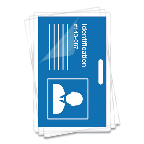 Image of Fellowes® Laminating Pouches, 7 Mil, 3.88" X 2.63", Gloss Clear, 100/Pack