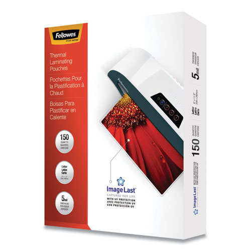 Fellowes® ImageLast Laminating Pouches with UV Protection, 5 mil, 9" x 11.5", Clear, 150/Pack