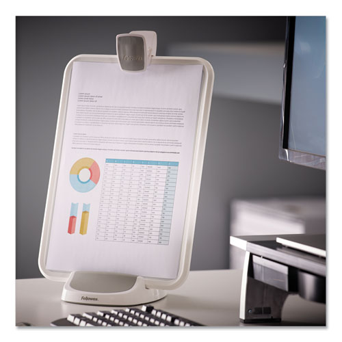 Image of I-Spire Series Document Lift, 100 Sheet Capacity, ABS Plastic/High Impact Polystyrene, White/Gray