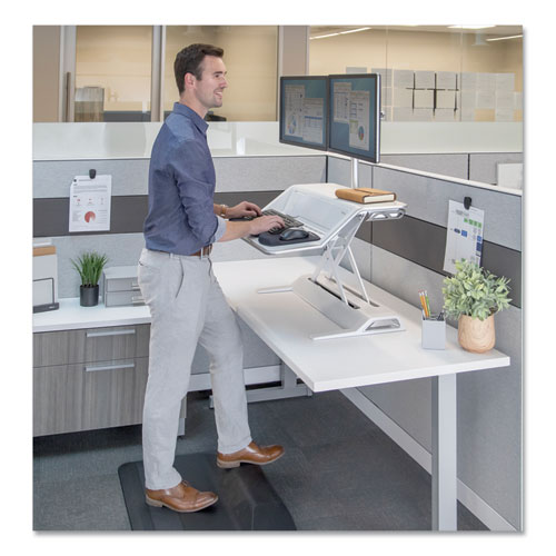 Image of Fellowes® Lotus Dx Sit-Stand Workstation, 32.75" X 24.25" X 5.5" To 22.5", White