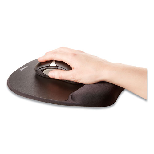 Image of Memory Foam Mouse Pad with Wrist Rest, 7.93 x 9.25, Black