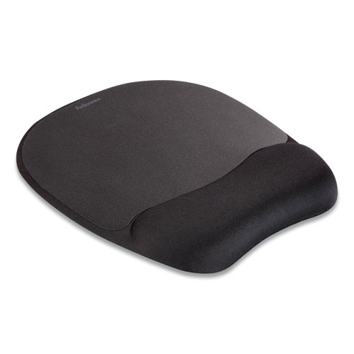 Image of Memory Foam Mouse Pad with Wrist Rest, 7.93 x 9.25, Black