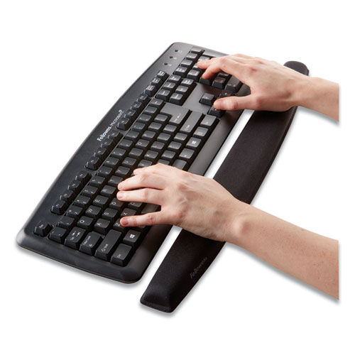 Image of Fellowes® Memory Foam Keyboard Wrist Rest, 19.31 X 2.31, Black