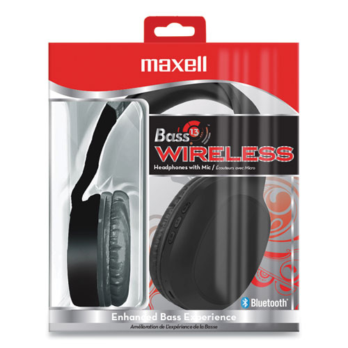 Image of Maxell® Bass 13 Wireless Headphone With Mic, Black