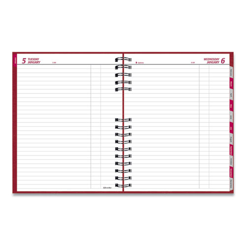 Image of Brownline® Coilpro Daily Planner, 10 X 7.88, Red Cover, 12-Month (Jan To Dec): 2024