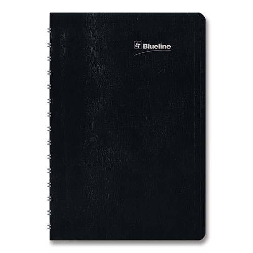 Image of Blueline® Duraglobe Daily Planner, 30-Minute Appointments, 8 X 5, Black Cover, 12-Month (Jan To Dec): 2024