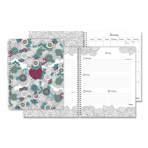 Blueline® Doodleplan Weekly/Monthly Appointment Book, 11 x 8.5, Botanica, 2022