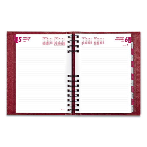 Image of Brownline® Coilpro Ruled Daily Planner, 8.25 X 5.75, Red Cover, 12-Month (Jan To Dec): 2024