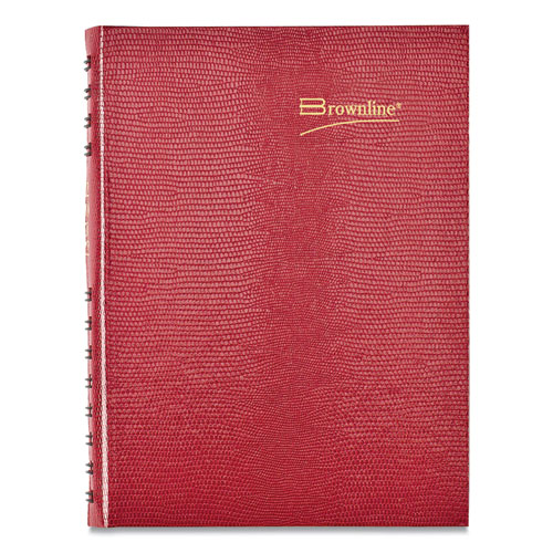 CoilPro Ruled Daily Planner, 8.25 x 5.75, Red Cover, 12-Month (Jan to Dec): 2024