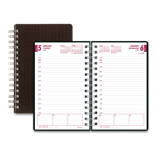 Brownline® Duraflex Daily Planner, 8 X 5, Black Cover, 12-Month (Jan To Dec): 2024