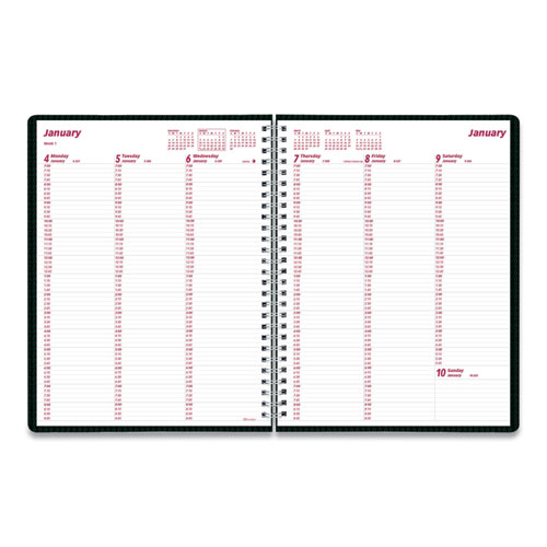 DuraFlex Weekly Planner, 11 x 8.5, Black Cover, 12-Month (Jan to Dec): 2024