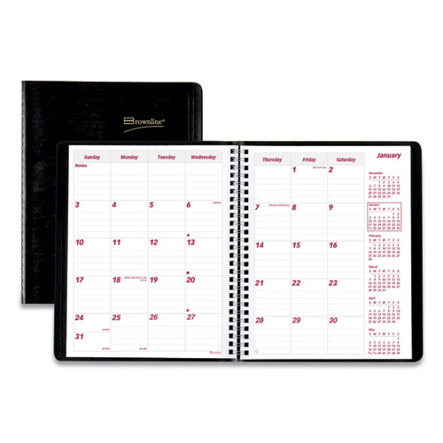 Essential Collection 14-Month Ruled Planner, 8.88 x 7.13, Black, 2021