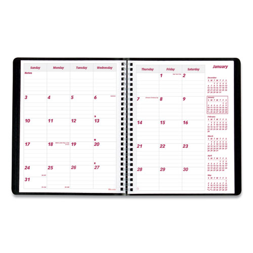Image of Brownline® Essential Collection 14-Month Ruled Monthly Planner, 8.88 X 7.13, Black Cover, 14-Month (Dec To Jan): 2023 To 2025