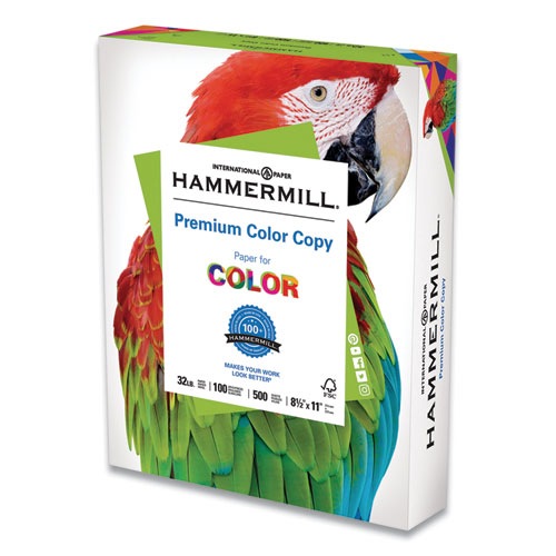Image of Premium Color Copy Print Paper, 100 Bright, 32 lb Bond Weight, 8.5 x 11, Photo White, 500/Ream