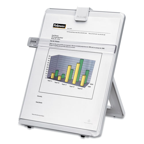 Image of Fellowes® Non-Magnetic Desktop Copyholder, 25 Sheet Capacity, Plastic, Platinum
