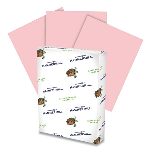 Colors Print Paper, 20 lb Bond Weight, 8.5 x 11, Pink, 500/Ream