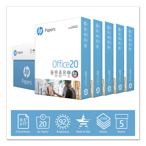 Image of Office20 Paper, 92 Bright, 20lb, 8.5 x 11, White, 500 Sheets/Ream, 5 Reams/Carton