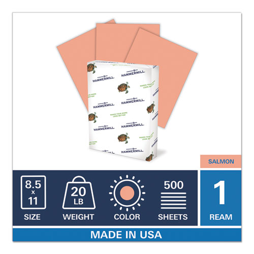 Image of Colors Print Paper, 20 lb Bond Weight, 8.5 x 11, Salmon, 500/Ream