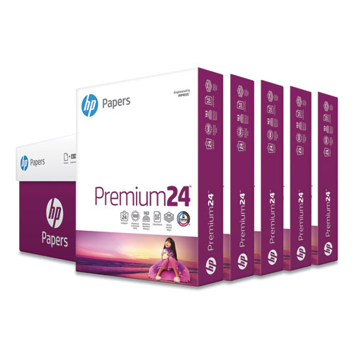 Image of Premium24 Paper, 98 Bright, 24lb, 8.5 x 11, Ultra White, 500 Sheets/Ream, 5 Reams/Carton