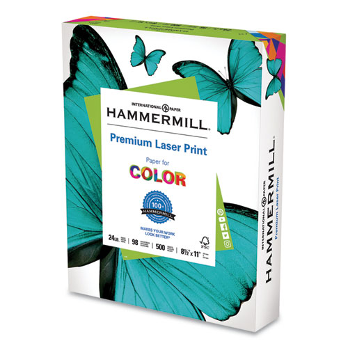 Hammermill® Premium Laser Print Paper, 98 Bright, 24 lb Bond Weight, 11 x 17, White, 500/Ream