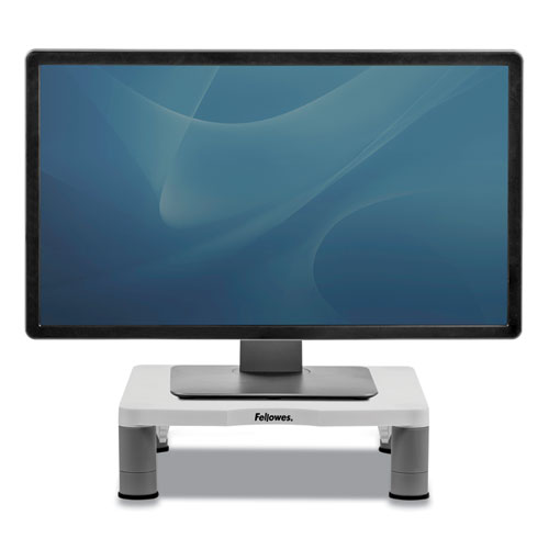 Image of Fellowes® Standard Monitor Riser, For 21" Monitors, 13.38" X 13.63" X 2" To 4", Platinum/Graphite, Supports 60 Lbs
