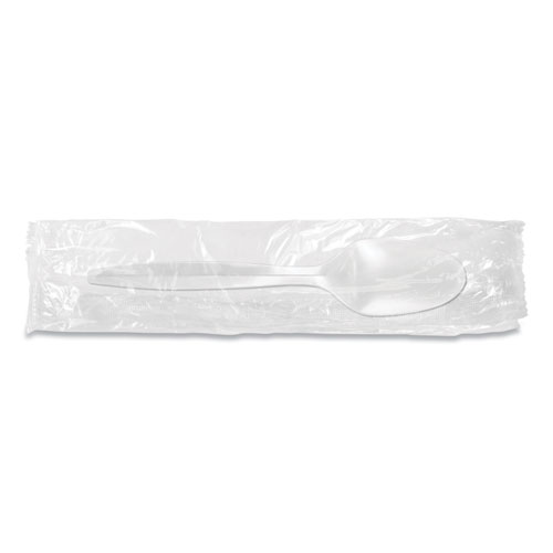 Image of Berkley Square Individually Wrapped Mediumweight Cutlery, Spoon, White, 1,000/Carton