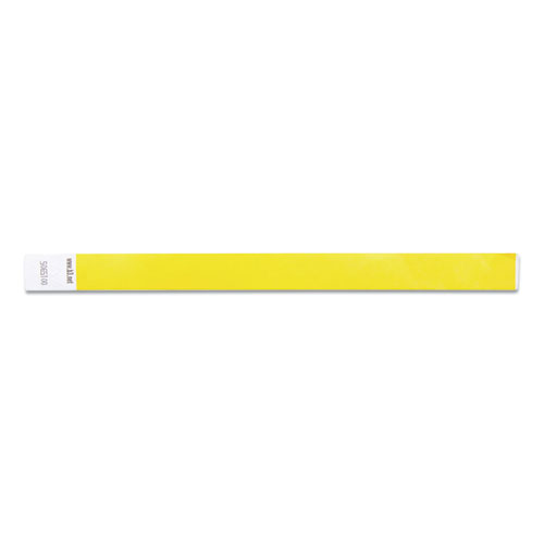 Security Wristbands, Sequentially Numbered, 10" x 0.75", Yellow, 100/Pack