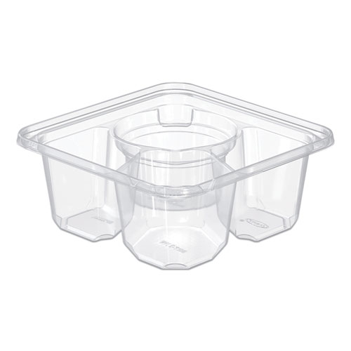 TAMPERGUARD SNACK BOXES, 3-COMPARTMENT, 6.3 X 6.3 X 2.6, CLEAR, 300/CARTON