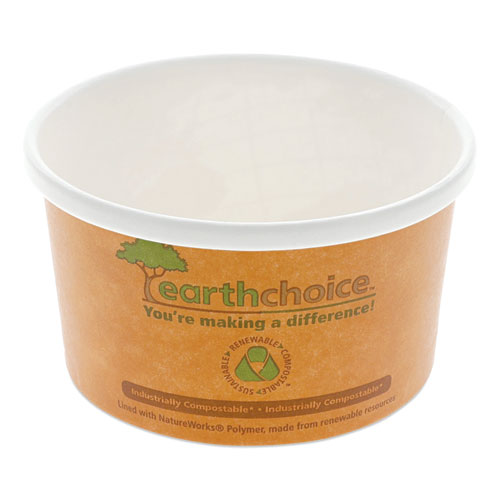 Pactiv EarthChoice PLA/Paper Soup Cup, 8 oz, 3 x 3 x 3, Brown, 500/Carton