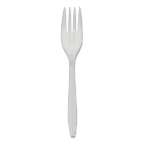 Fieldware Cutlery, Fork, Mediumweight, White, 1,000/Carton