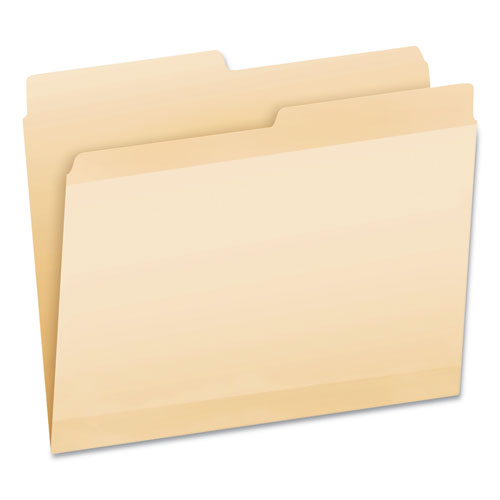 POLY REINFORCED FILE FOLDER, 1/5-CUT TABS, LETTER SIZE, MANILA, 24/PACK