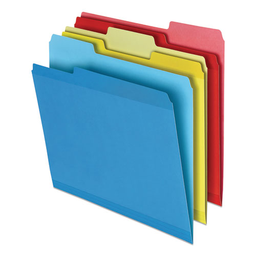 Poly Reinforced File Folder, 1/3-Cut Tabs: Assorted, Legal Size, Assorted Colors, 24/Pack