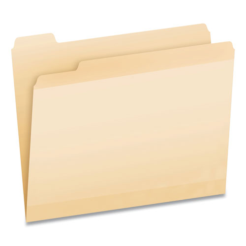 Poly Reinforced File Folder, 1/5-Cut Tabs: Assorted, Letter Size, Manila, 24/Pack