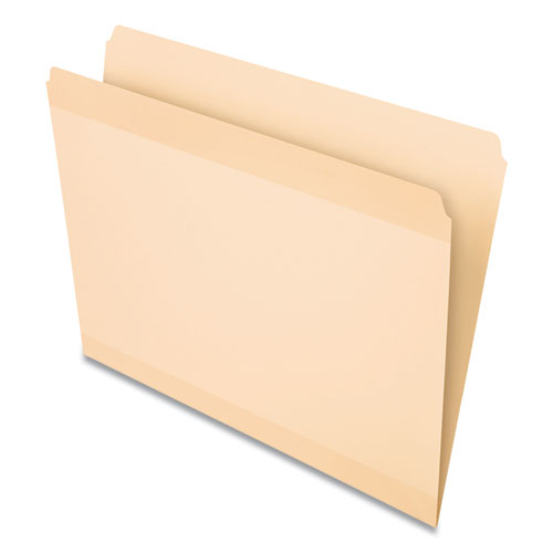 POLY REINFORCED FILE FOLDER, STRAIGHT TAB, LETTER SIZE, MANILA, 24/PACK