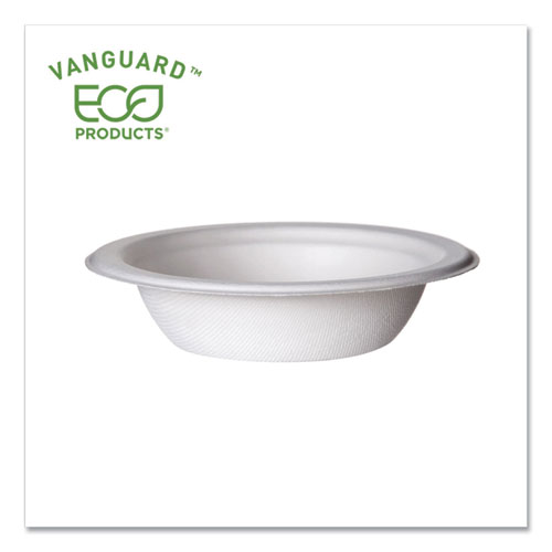 Eco-Products® Vanguard Renewable and Compostable Sugarcane Bowls, 12 oz, White, 1,000/Carton