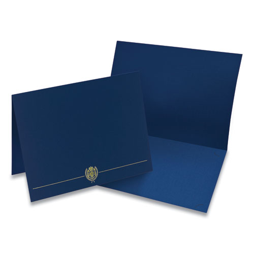 Classic Crest Certificate Covers, 9.38 x 12, Navy, 5/Pack
