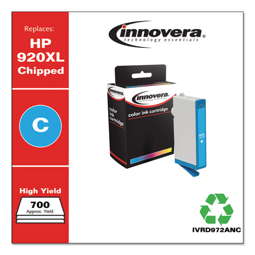 REMANUFACTURED CYAN HIGH-YIELD INK, REPLACEMENT FOR HP 920XL (CD972AN), 700 PAGE-YIELD