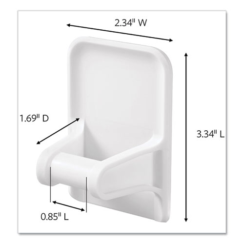 SPRAY BOTTLE HOLDER, 2.34 X 1.69 X 3.34, WHITE, 2 HANGERS/4 STRIPS/PACK